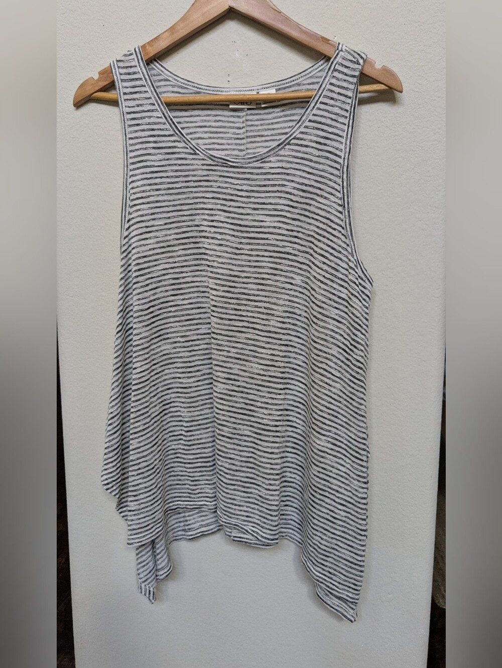Cato Black & White Striped Scoop Neck Tank